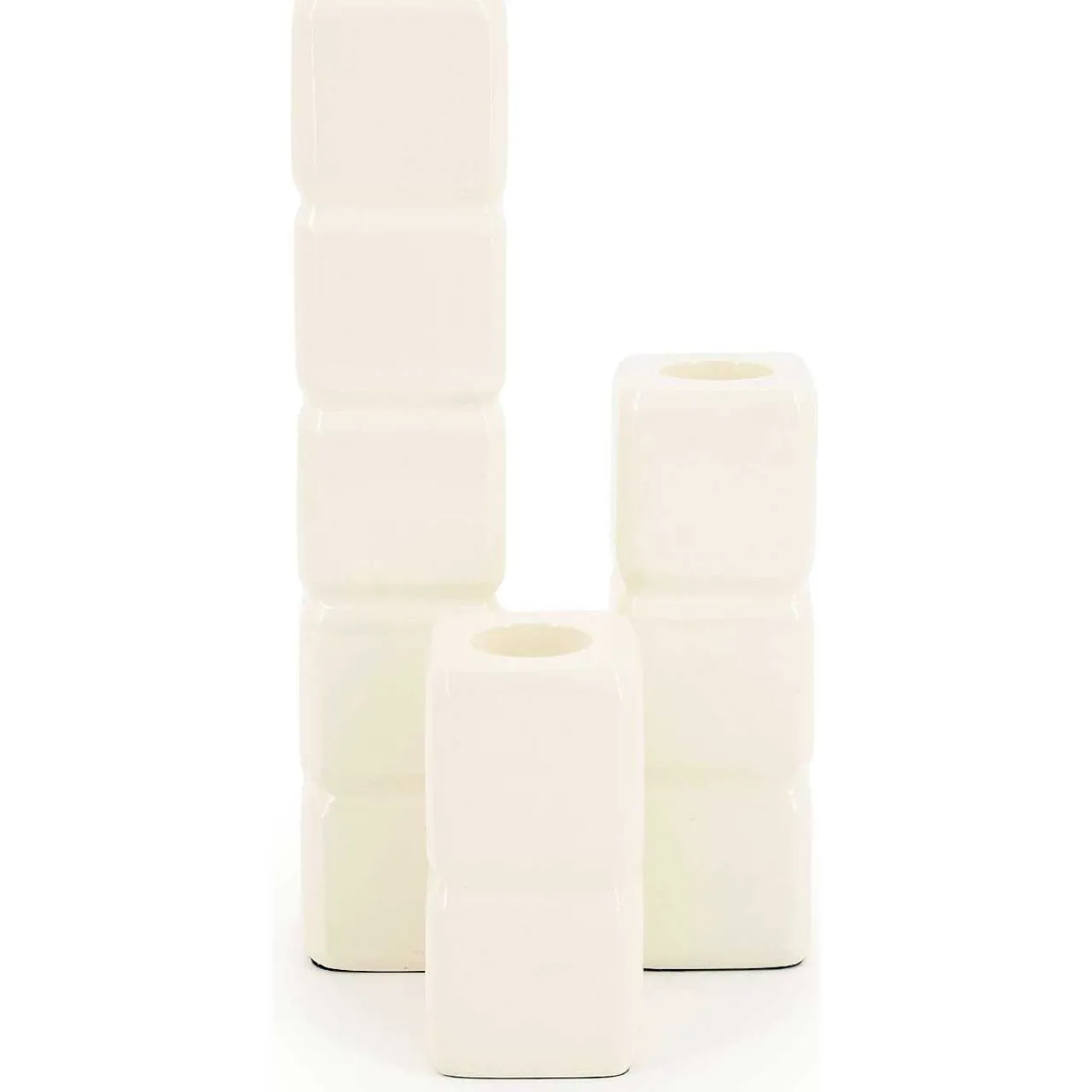 By-Boo Kerzenständer Cube Beige (3Er-Set)> Kerzenständer & -Halter