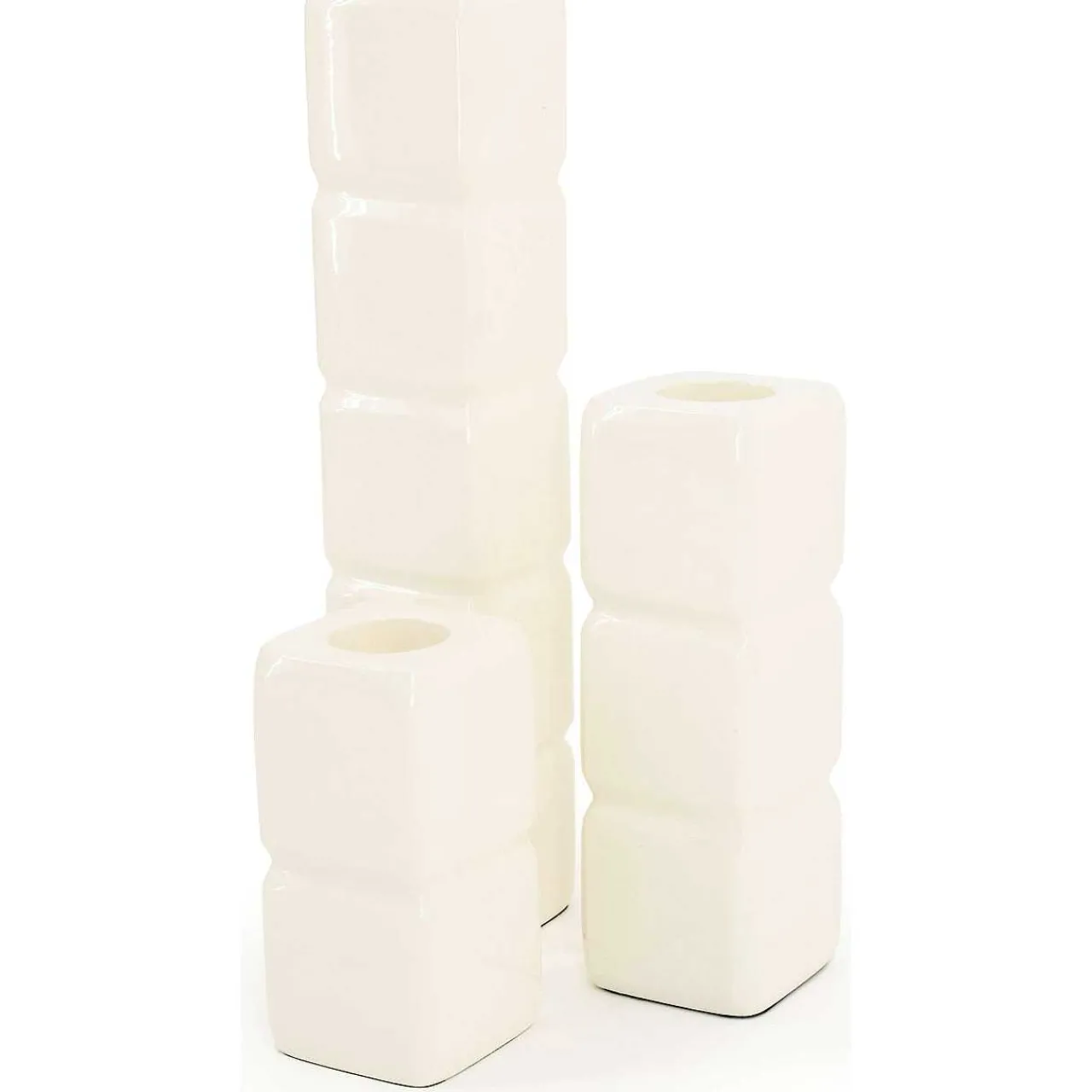By-Boo Kerzenständer Cube Beige (3Er-Set)> Kerzenständer & -Halter