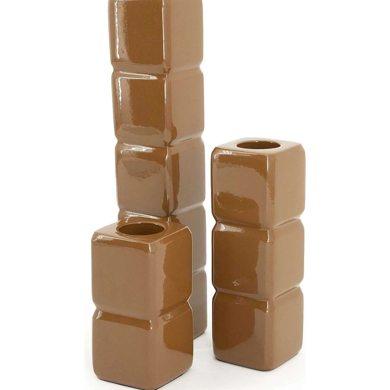 By-Boo Kerzenständer Cube Mustard (3Er-Set)> Kerzenständer & -Halter