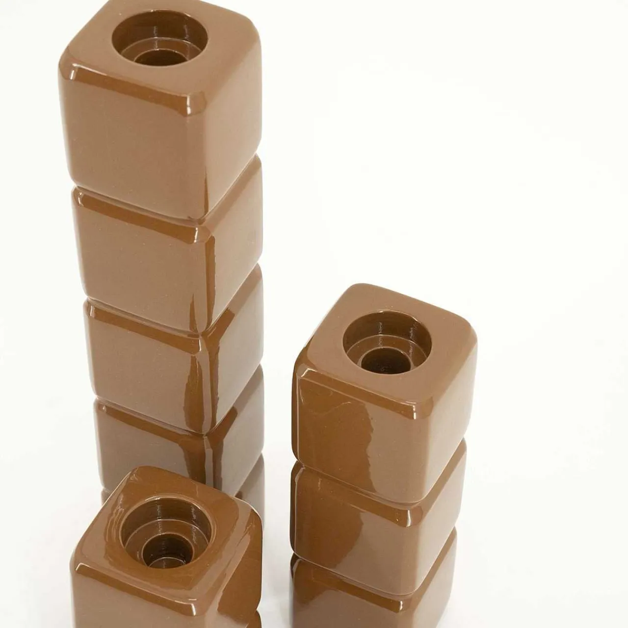 By-Boo Kerzenständer Cube Mustard (3Er-Set)> Kerzenständer & -Halter