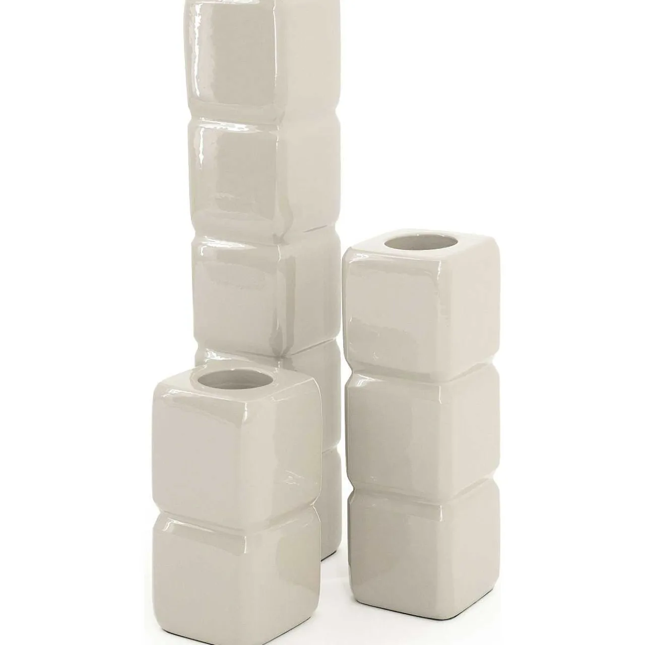 By-Boo Kerzenständer Cube Taupe (3Er-Set)> Kerzenständer & -Halter