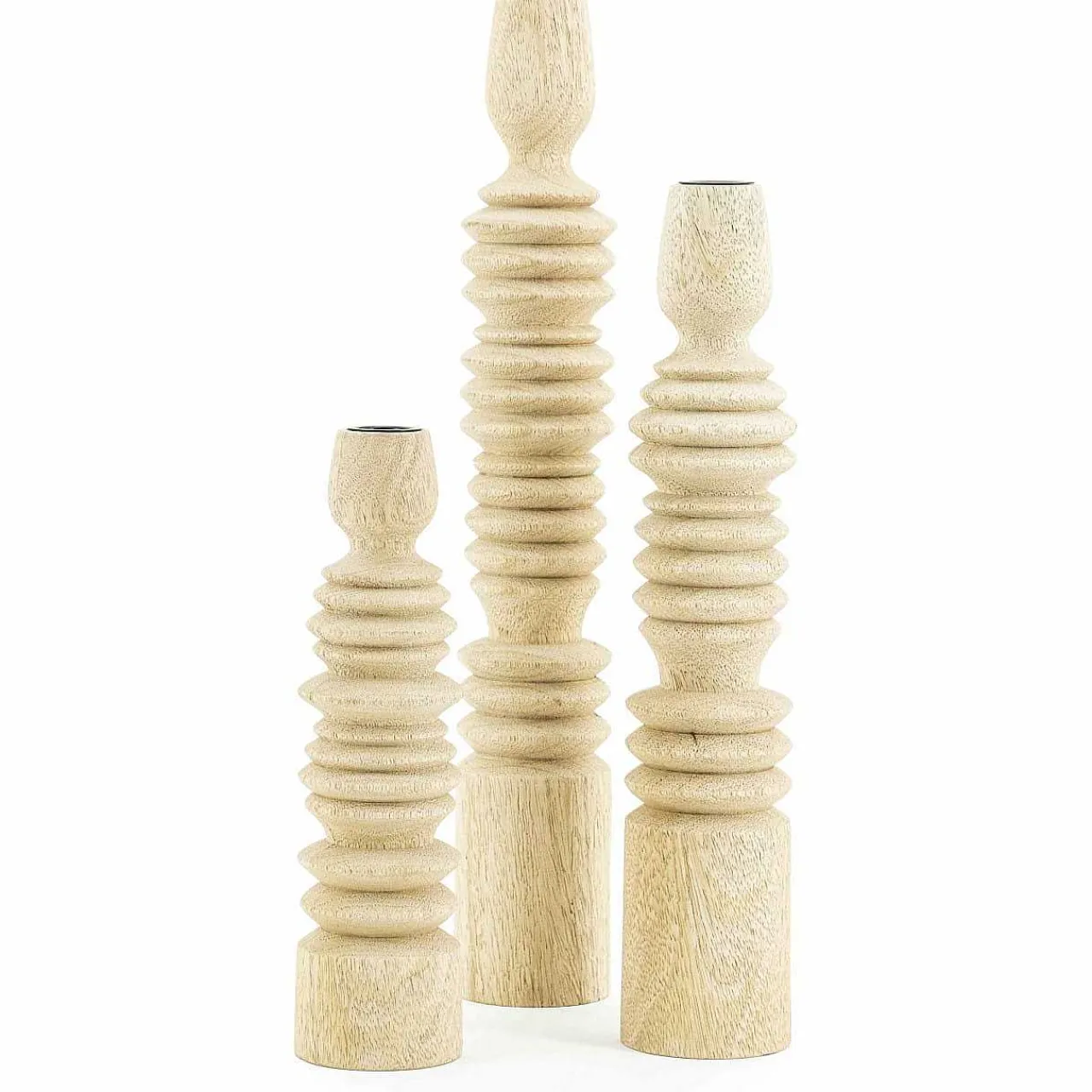 By-Boo Kerzenständer Totem Natur (3Er-Set)> Kerzenständer & -Halter