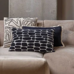 mutoni living Kissen Anwar Offwhite/Schwarz 60X40> Kissen