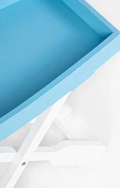 mutoni lifestyle Klapptisch Gozzo Weiss-Hellblau M> Garten Klapptische
