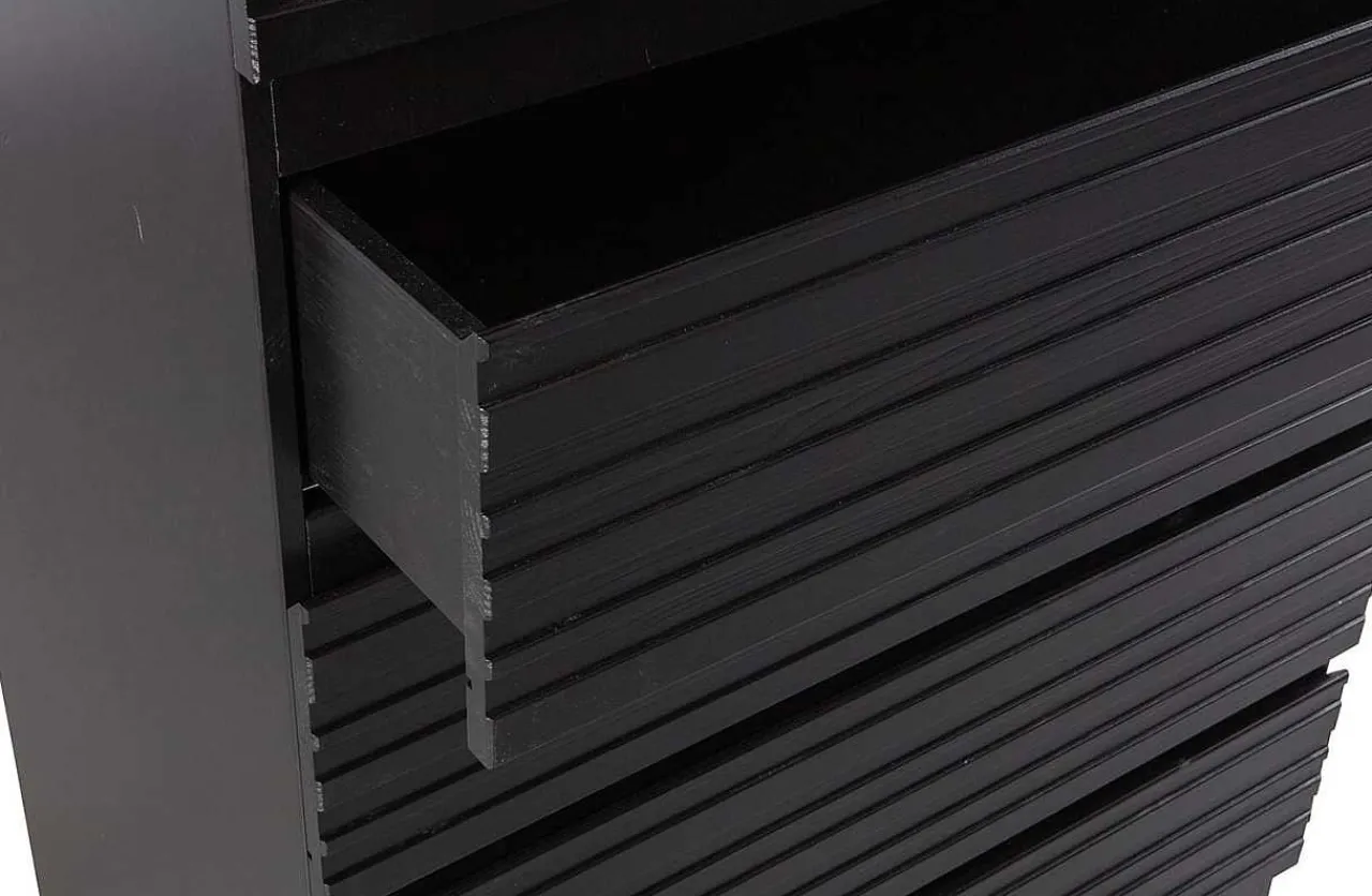 mutoni living Kommode Jente 5 Schubladen Kiefer Tiefschwarz Fsc> Highboards