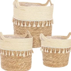 mutoni lifestyle Korb Bridget Elfenbein Natur Rund (3Er-Set)><noscript><img width=