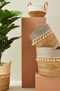 mutoni lifestyle Korb Bridget Elfenbein Natur Rund (3Er-Set)><noscript><img width=