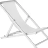 mutoni lifestyle Liegestuhl Beach Text Weiss> Gartenliegen