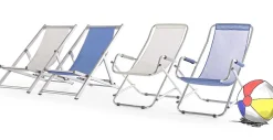 mutoni lifestyle Liegestuhl Beach Text Weiss> Gartenliegen