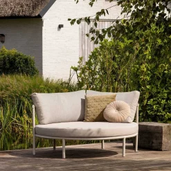 mutoni living Loungebett Mulberry Rund Aluminium Sand 150><noscript><img width=
