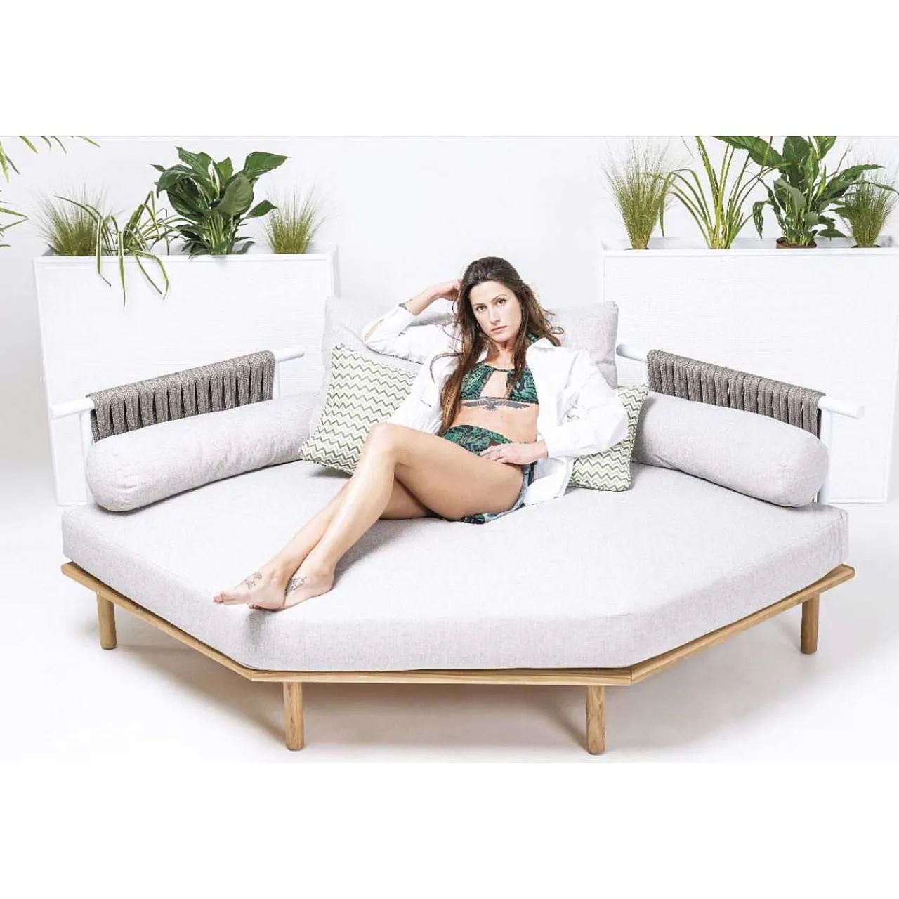mutoni ethnic Loungemodul Bahia Sechseck Mit Sitzkissen> Loungeelemente