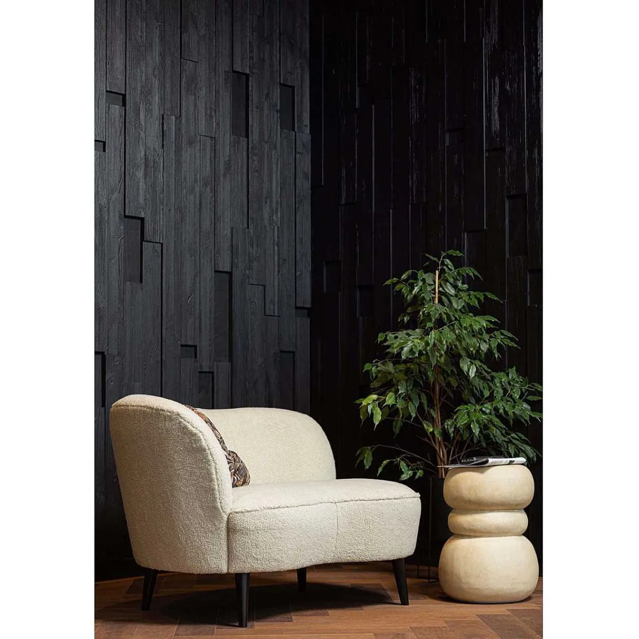 mutoni living Loungesessel Sara Links Teddy Offwhite> Loungesessel
