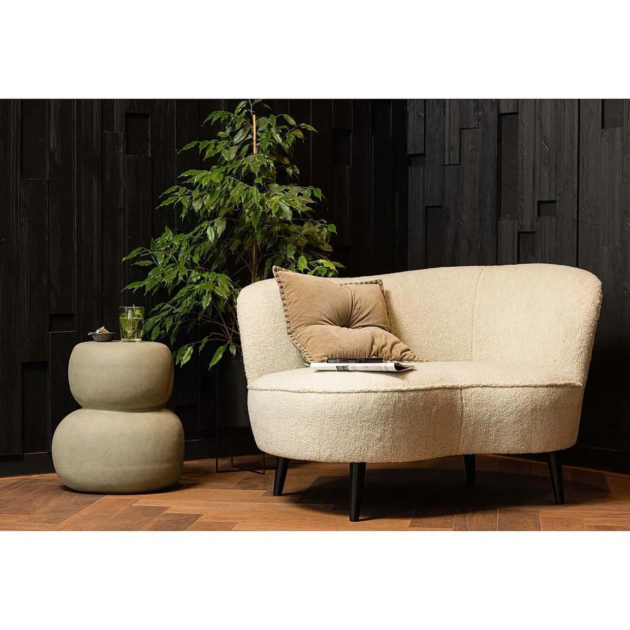 mutoni living Loungesessel Sara Rechts Teddy Offwhite> Loungesessel