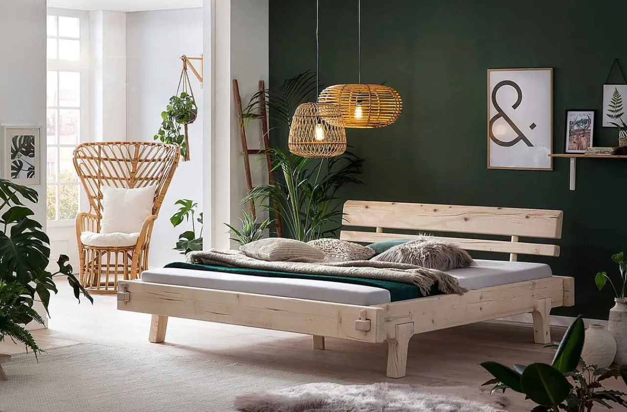 mutoni casual Massivholz Balkenbett Fichte Iv 160X200> Betten
