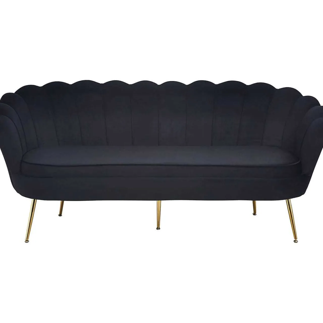 mutoni casual Muschelsofa 3-Sitzer Samt Schwarz> Stoffsofas
