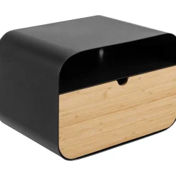 mutoni scandi Nachttisch Imogen Stahl Schwarz Natur 35X25> Schlafzimmer
