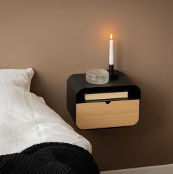 mutoni scandi Nachttisch Imogen Stahl Schwarz Natur 35X25><noscript><img width=