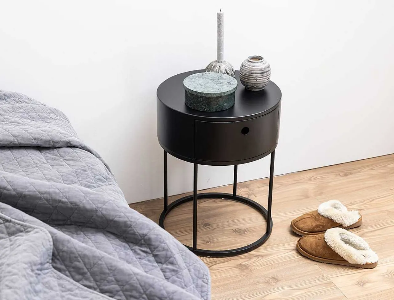 mutoni scandi Nachttisch Parinton Schwarz 40> Schlafzimmer