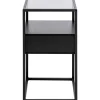 mutoni scandi Nachttisch Randall Glas Schwarz 40X35> Schlafzimmer