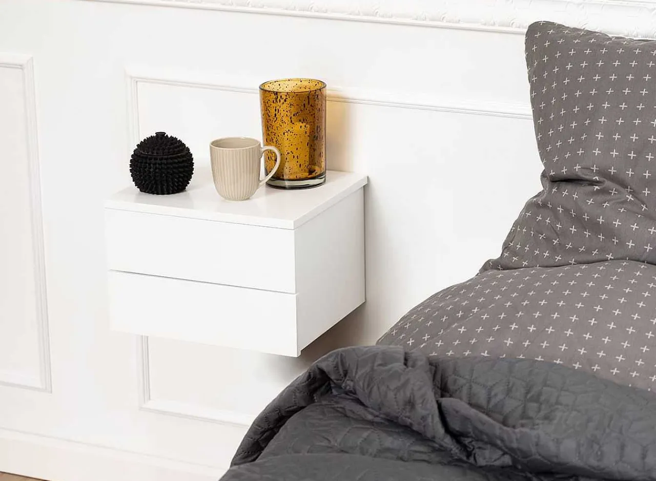 mutoni scandi Nachttisch Rognonas Weiss 37X32> Schlafzimmer