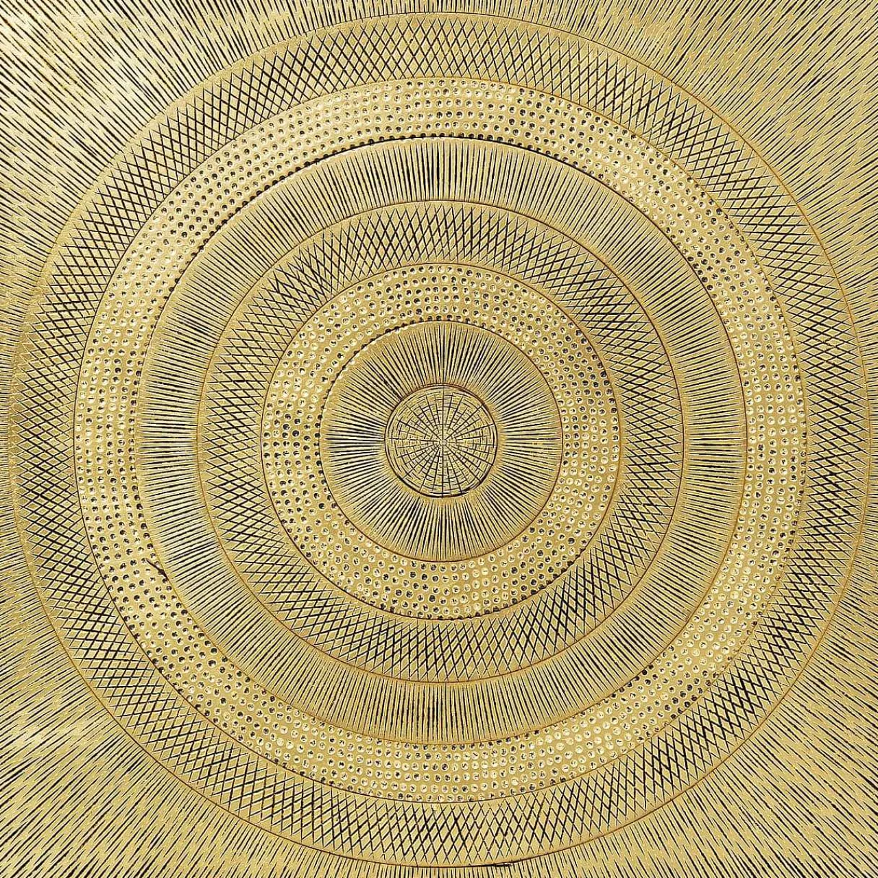 KARE Design Objektbild Art Circle Gold 120X120> Ölbilder