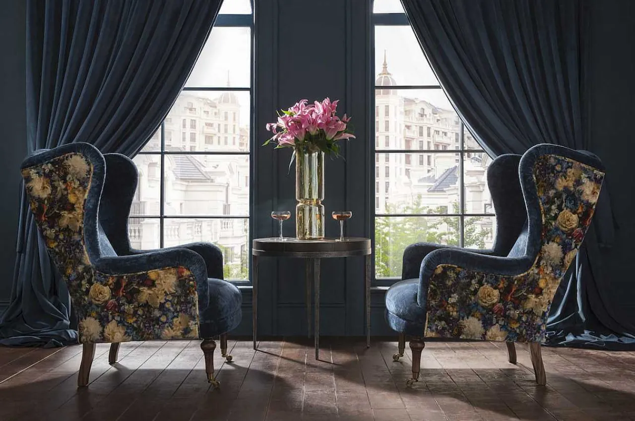 tetrad Ohrensessel Crawford Allure Azure Royal Garden Sapphire> Ohrensessel