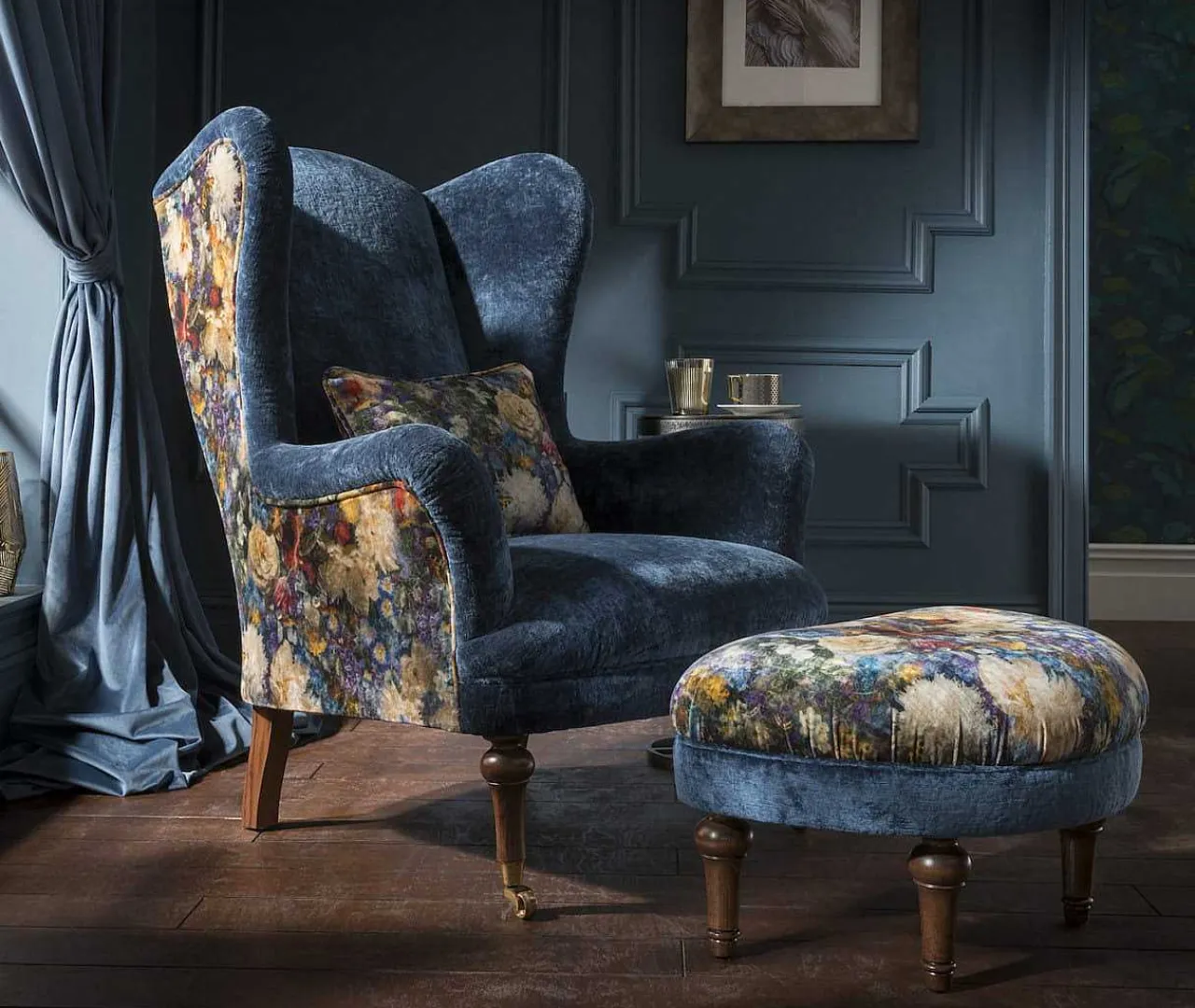 tetrad Ohrensessel Crawford Allure Azure Royal Garden Sapphire> Ohrensessel