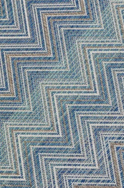 KARE Design Outdoor Teppich Zigzag Blau 160X230> Outdoorteppiche