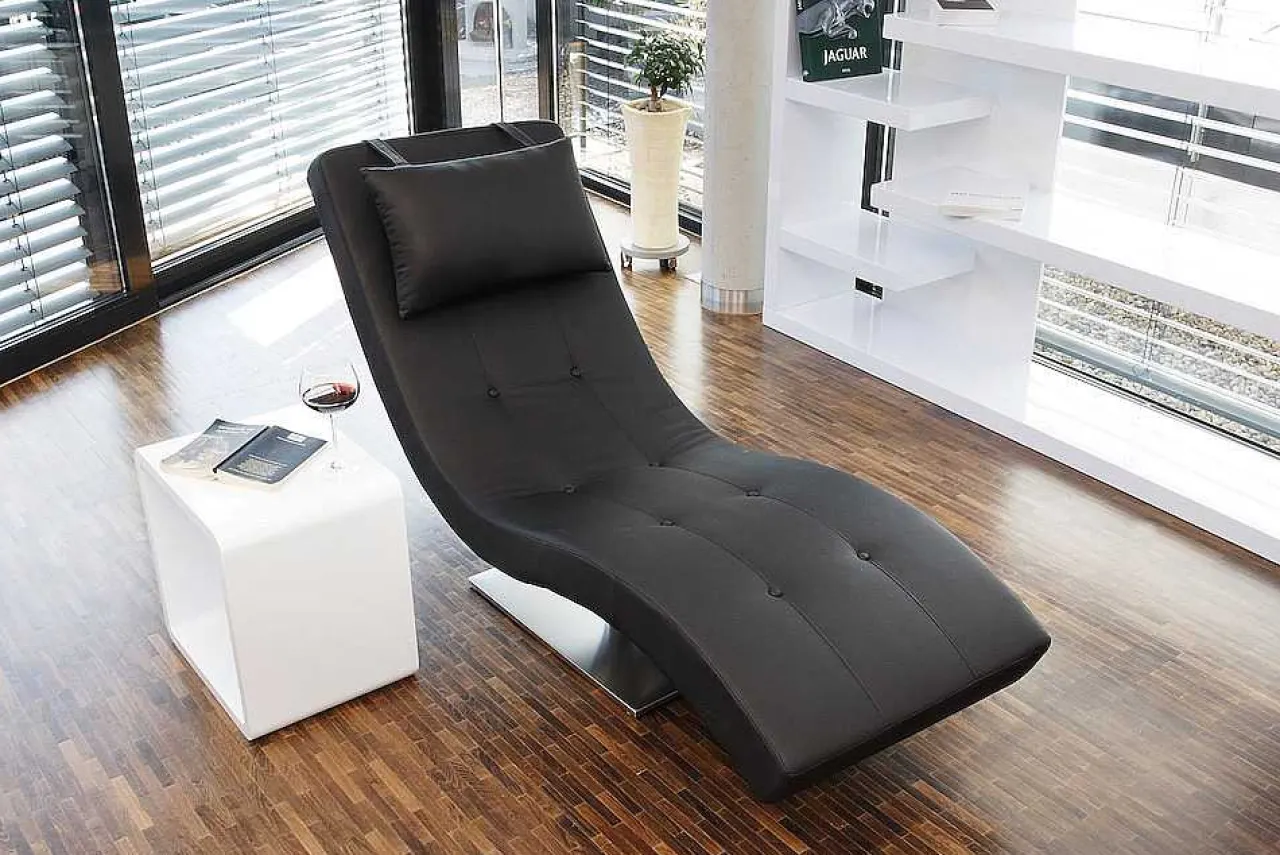 mutoni casual Relaxliege Kunstleder Schwarz 170> Relaxliegen