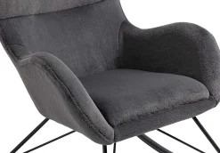 mutoni casual Schaukelstuhl In Lammfelloptik Zebstix Dunkelgrau> Relaxsessel