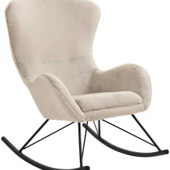 mutoni casual Schaukelstuhl In Lammfelloptik Zebstix Beige> Relaxsessel