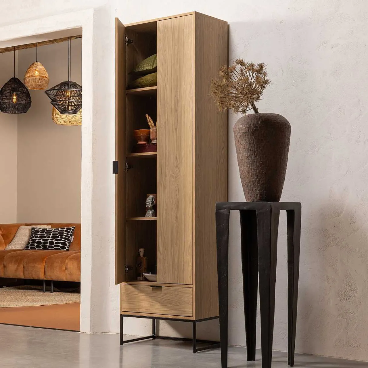mutoni living Schrank Silas Eiche Natur 60X210> Schränke