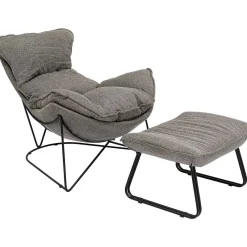 KARE Design Sessel Mit Hocker Snuggle Grau (2-Tlg)><noscript><img width=