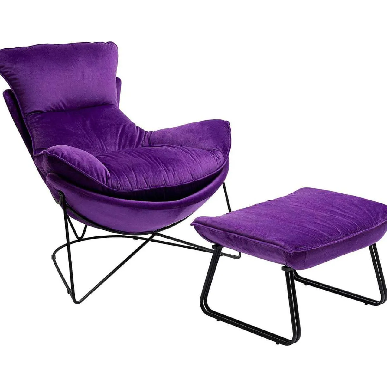 KARE Design Sessel Mit Hocker Snuggle Lila (2-Tlg)> Relaxsessel