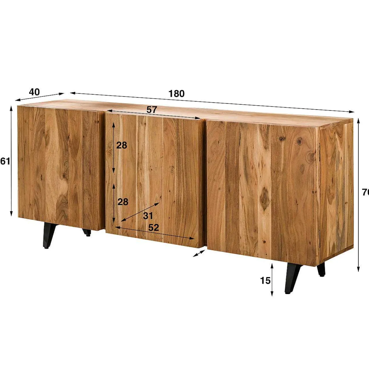 mutoni industrial Sideboard Block Akazie Natur 180> Sideboards
