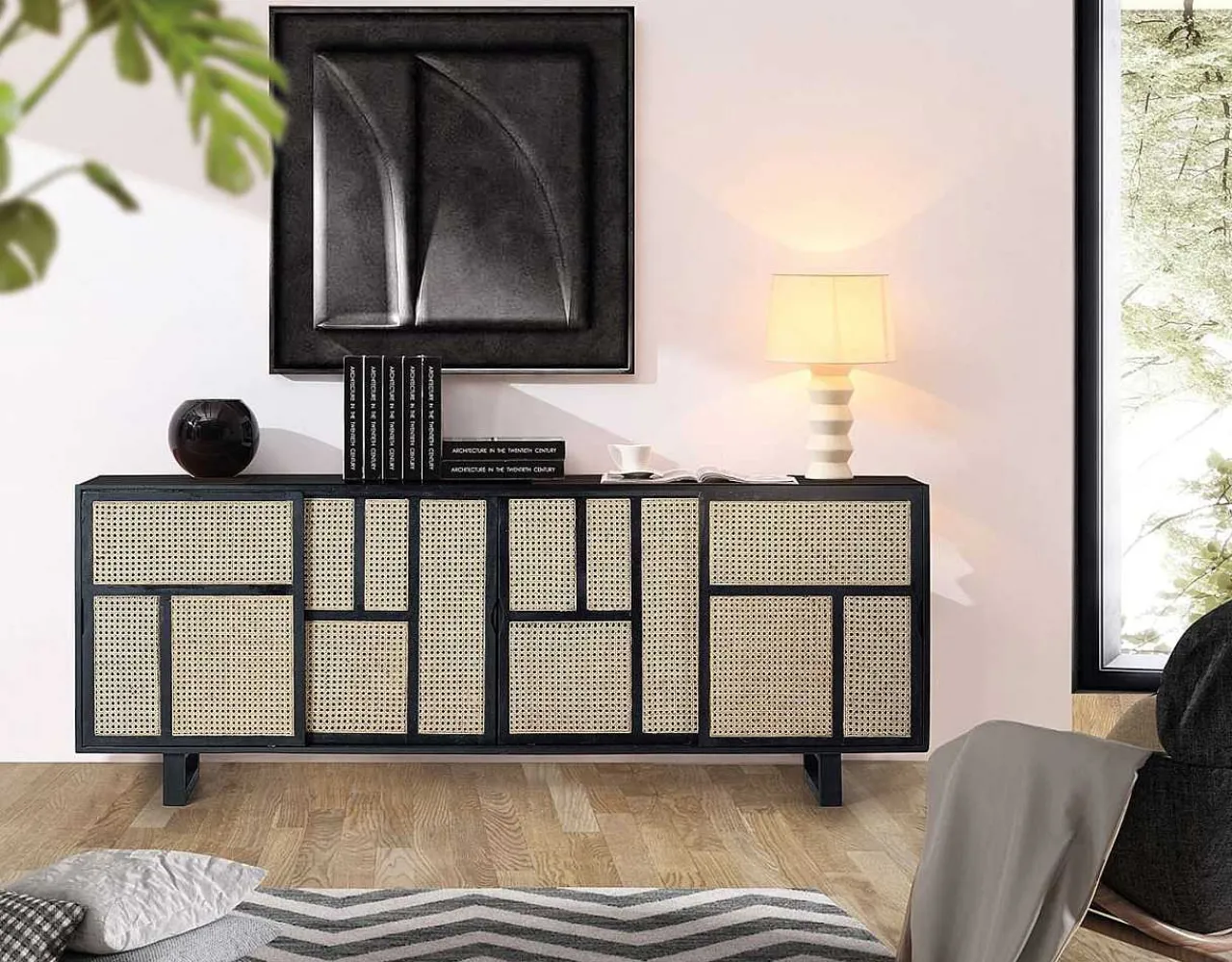 mutoni inspiration Sideboard Mangoholz Schwarz 200X80> Sideboards