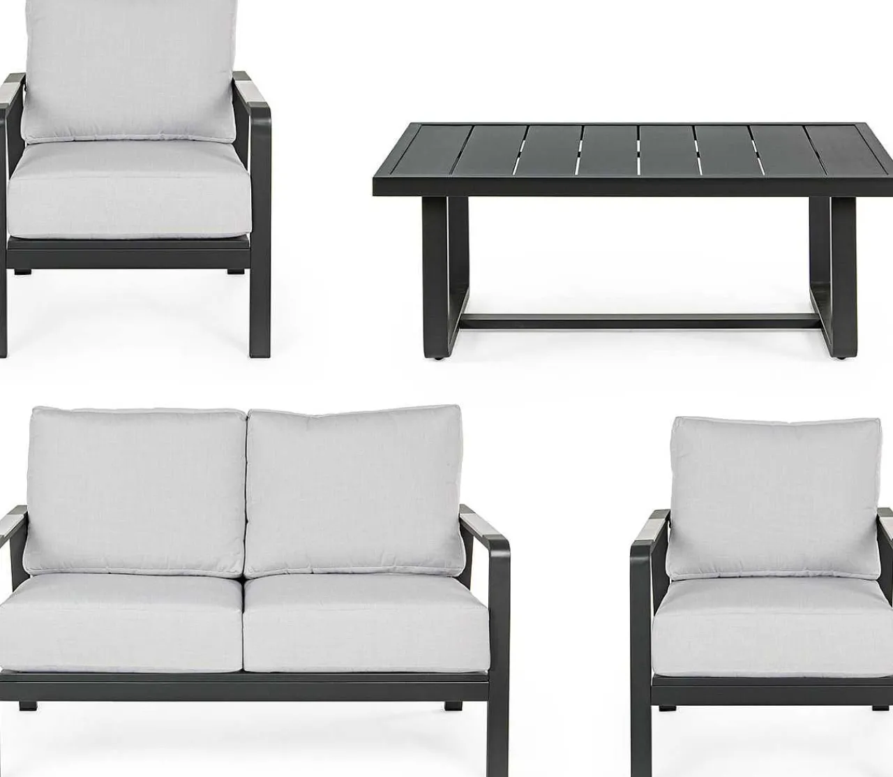 mutoni lifestyle Sitzgruppe Antares Anthrazit (4-Tlg)> Gartenlounge
