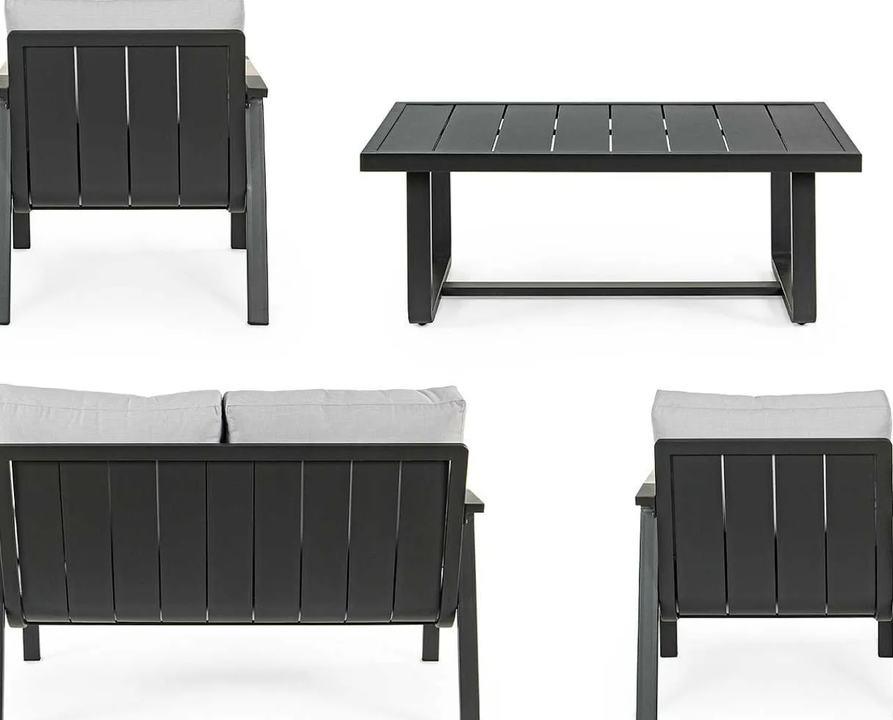 mutoni lifestyle Sitzgruppe Antares Anthrazit (4-Tlg)> Gartenlounge