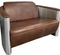 mutoni wood Sofa Bolton 2-Sitzer Vintage Light Brown><noscript><img width=
