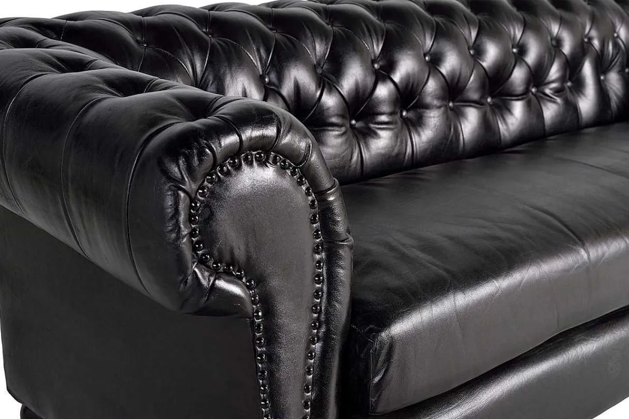 mutoni inspiration Sofa Rindsleder Schwarz 220> Sofas