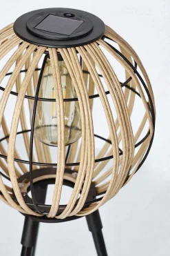 mutoni lifestyle Solarleuchte Kiki Dreifuss Schwarz Rund 22> Laternen