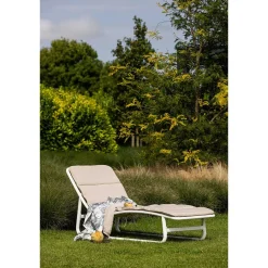 mutoni living Sonnenliege Birch Mit Kissen Natur/Weiss><noscript><img width=