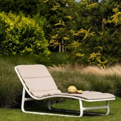 mutoni living Sonnenliege Birch Mit Kissen Natur/Weiss><noscript><img width=