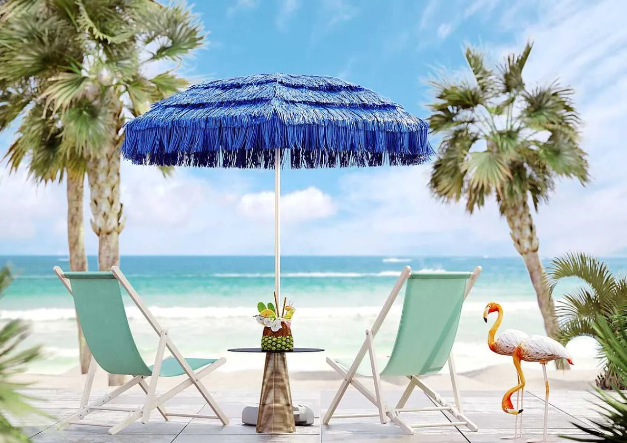 KARE Design Sonnenschirm Hawaii Blau> Stockschirme