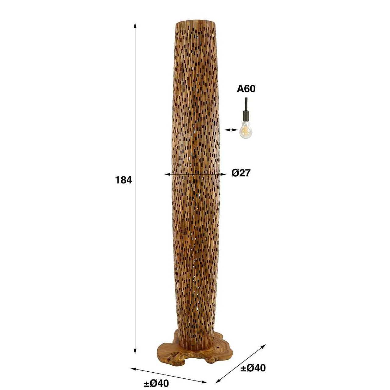 mutoni industrial Stehlampe Bars Teak L> Stehleuchten