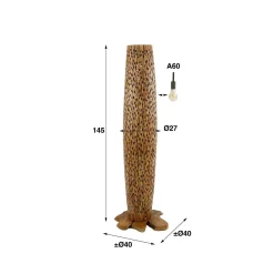mutoni industrial Stehlampe Bars Teak M><noscript><img width=