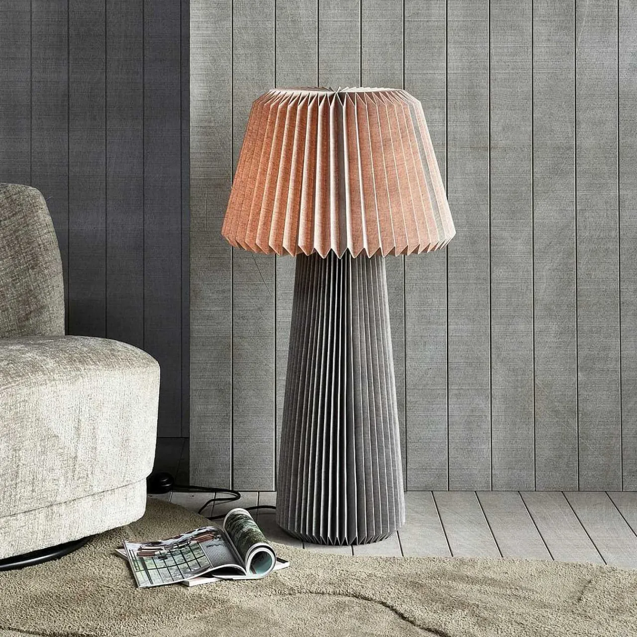 mutoni living Stehlampe Sami Papier Warmgrau 95> Stehleuchten
