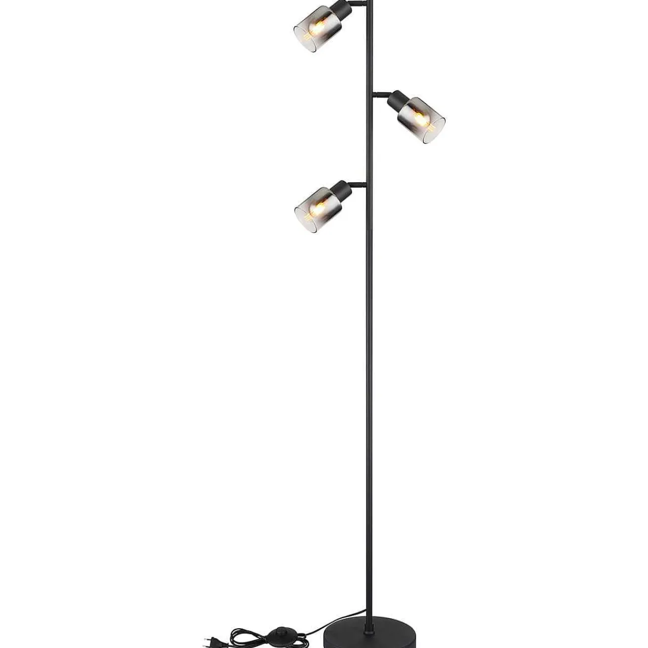 mutoni light Stehleuchte Hubertus Metall Schwarz Matt 3Xe14> Stehleuchten