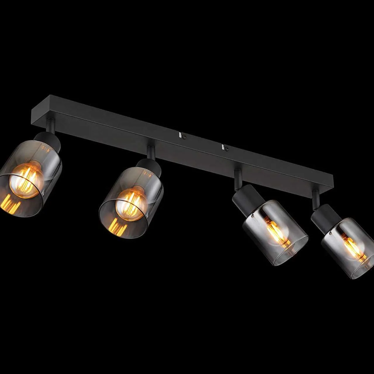 mutoni light Strahler Hubertus Metall Schwarz Matt 4Xe14> Deckenleuchten