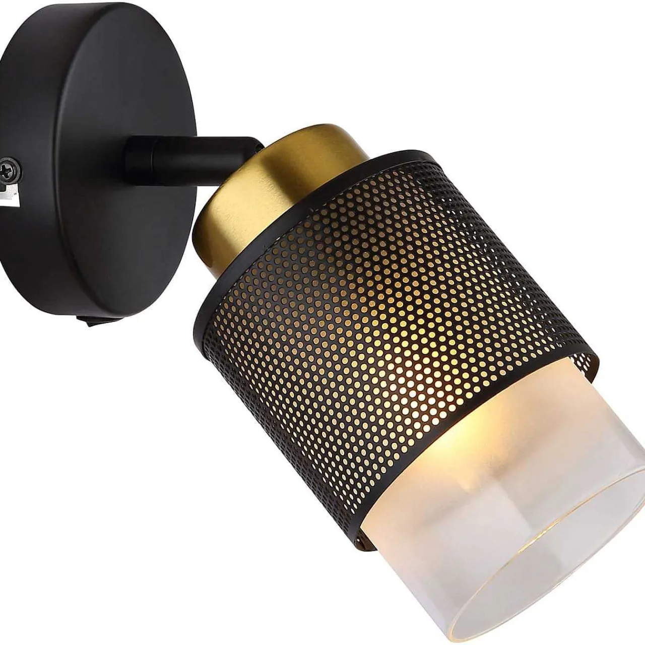 mutoni light Strahler Quellix Metall Schwarz Matt Gold 1Xe27> Wandleuchten